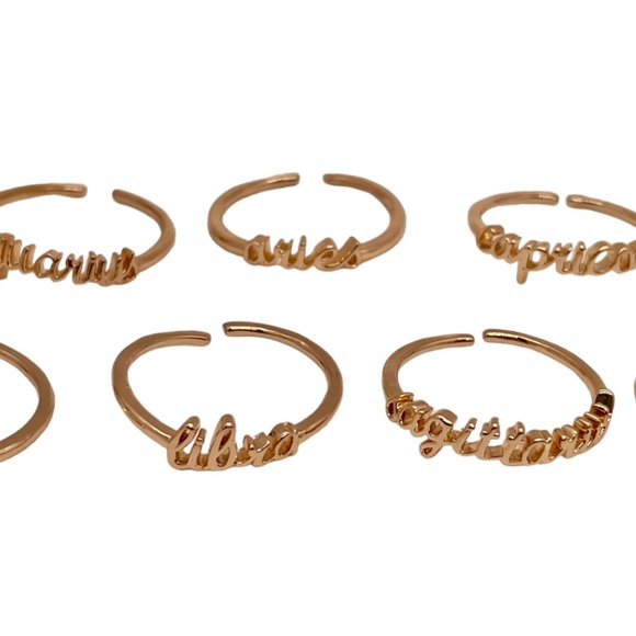 ⭐️❤️ FREE Zodiac Horoscope Sign Street Boho Stars Hipster Hippie Sky Sign Ring - Picture 4 of 8